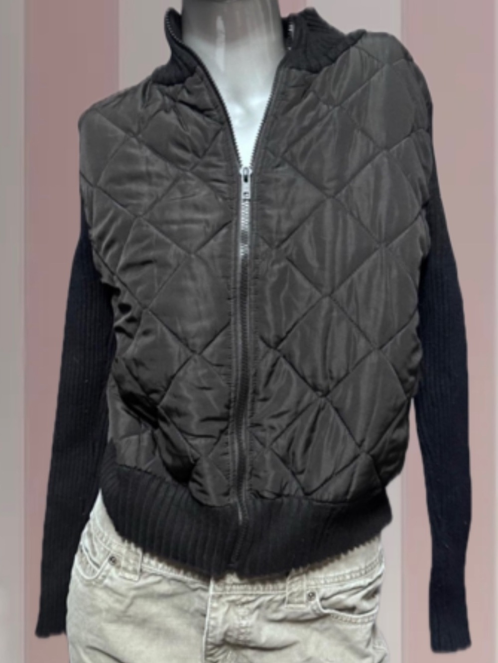 Madden Girl By Steve Madden Lightweight Jacket W/ Knit Sleeves